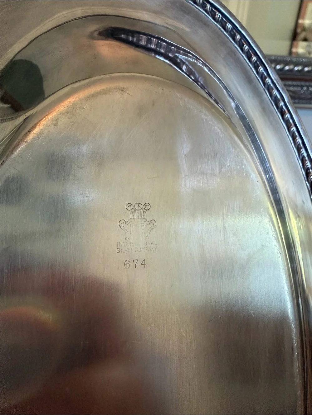 Vintage International Silver Company Silverplate Oval Tray